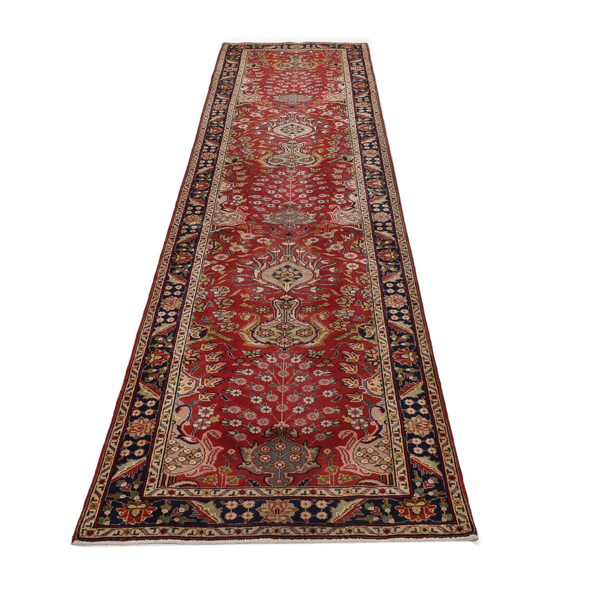 Loper Perzisch tapijt - Tabriz - 400 x 92 cm - rood