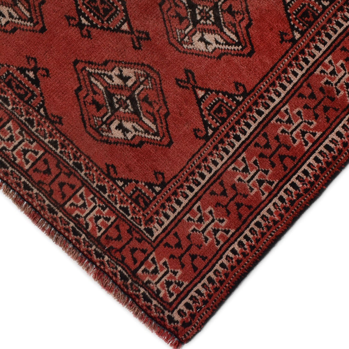 Loper Turkaman tapijt - 266 x 97 cm - rood