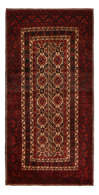 Loper Baluch tapijt - 196 x 96 cm - donkerrood