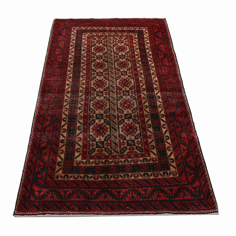 Loper Baluch tapijt - 196 x 96 cm - donkerrood