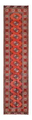 Loper Turkaman tapijt - 333 x 96 cm - rood