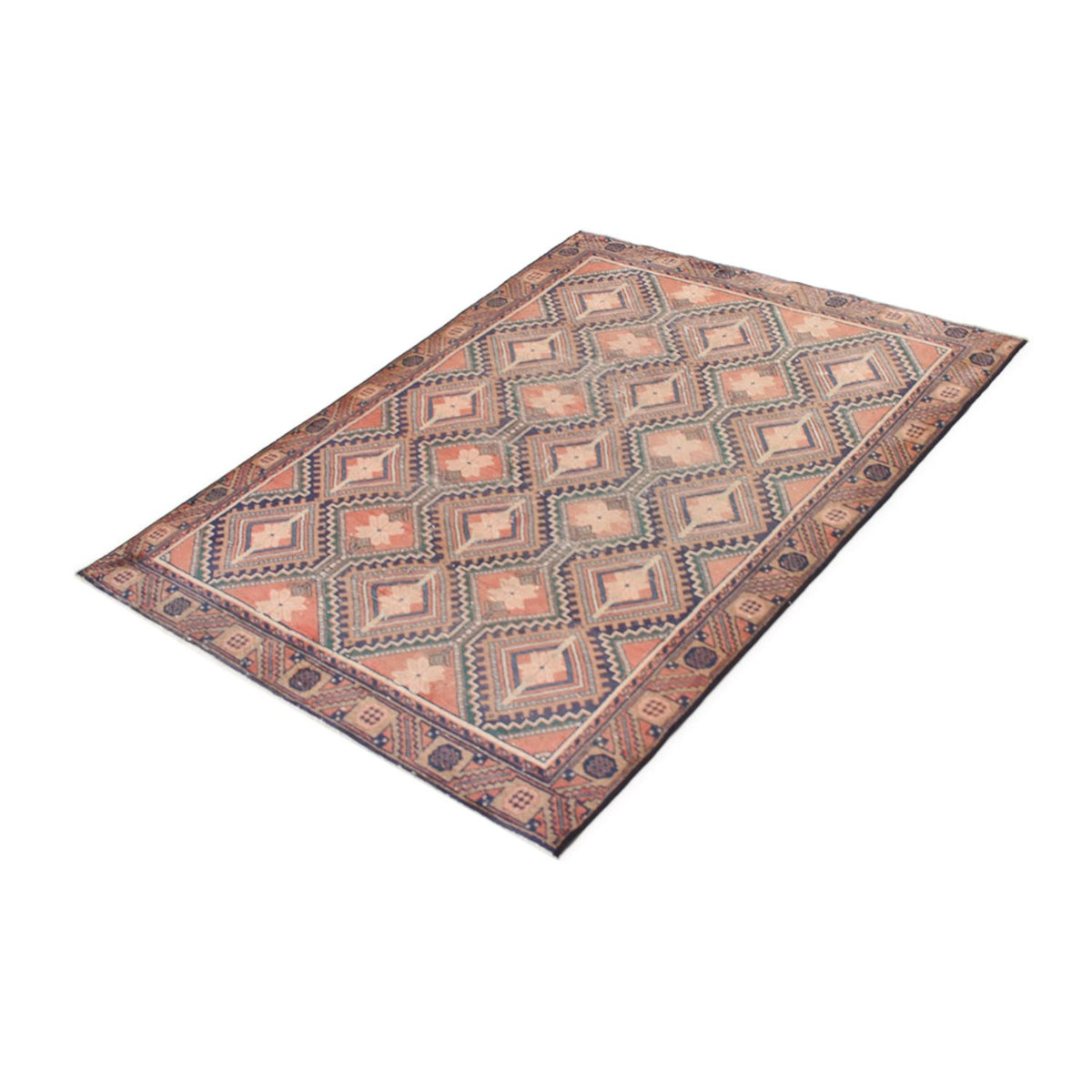 Vintage tapijt - 198 x 124 cm - veelkleurig