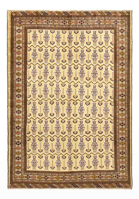 Turkaman tapijt - 213 x 146 cm - licht beige