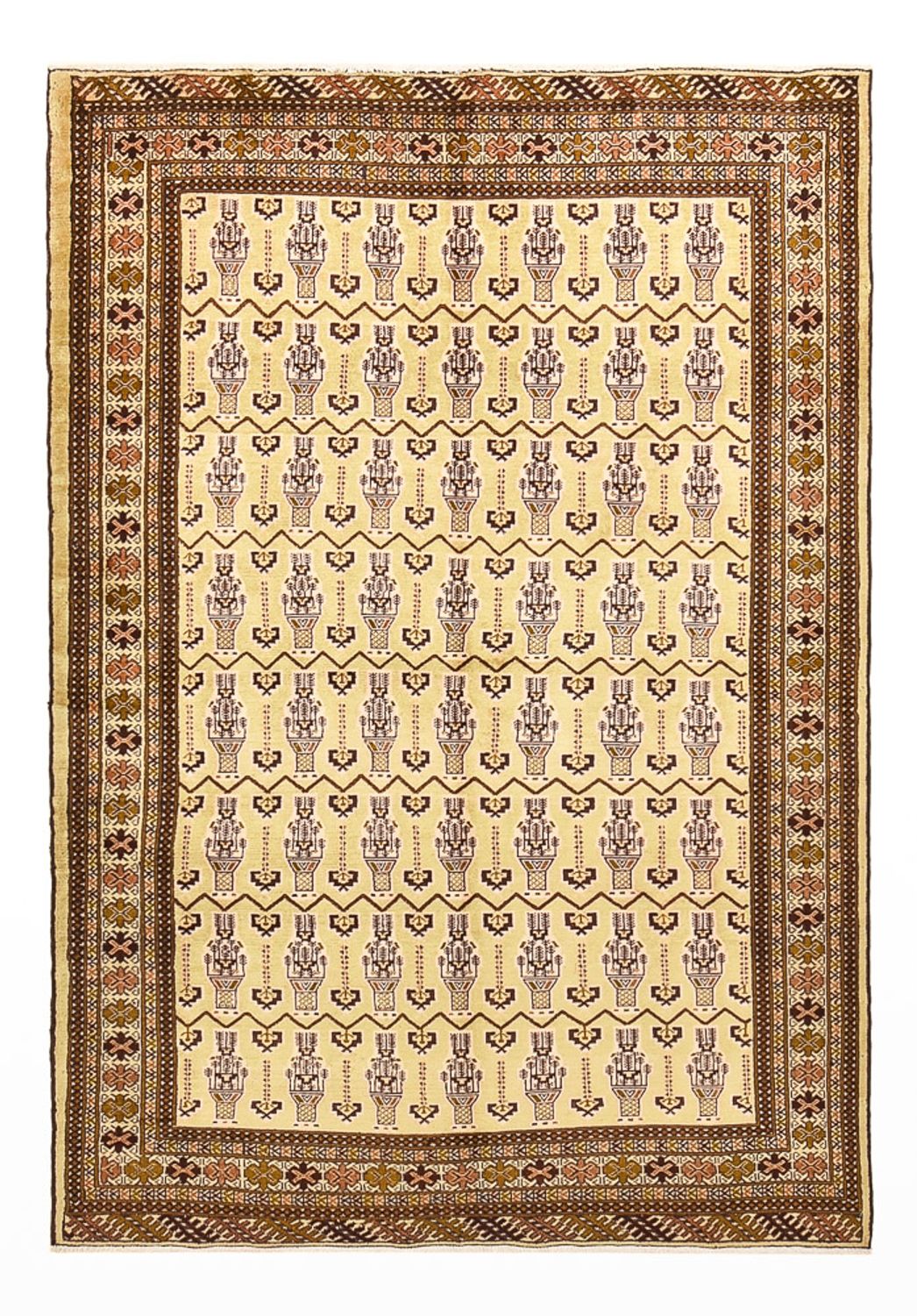 Turkaman tapijt - 213 x 146 cm - licht beige