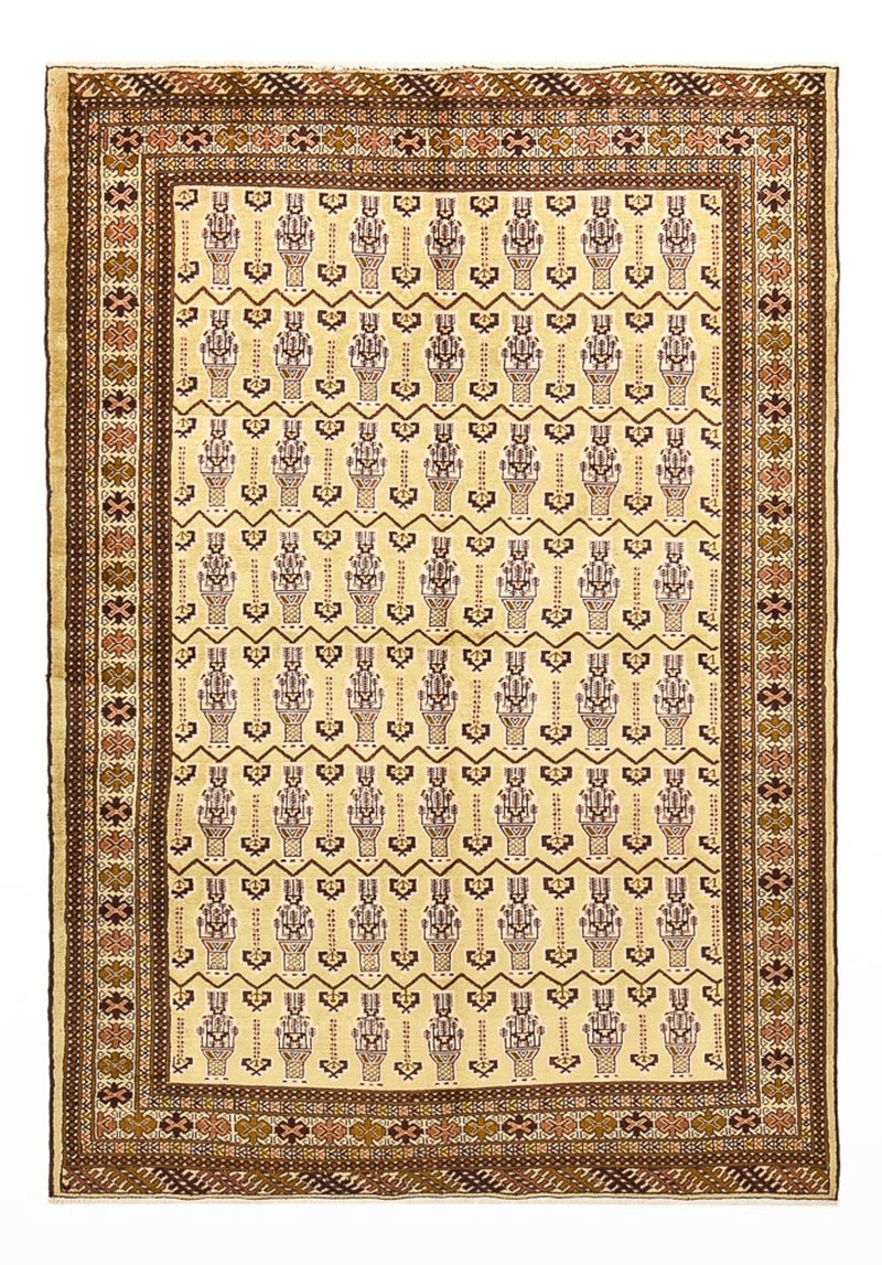 Turkaman tapijt - 213 x 146 cm - licht beige