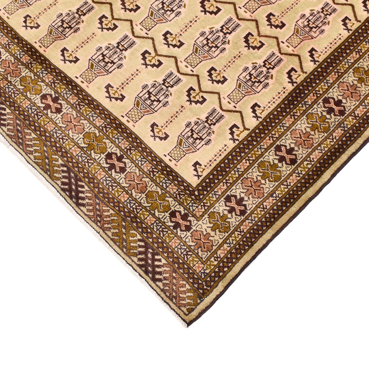 Turkaman tapijt - 213 x 146 cm - licht beige