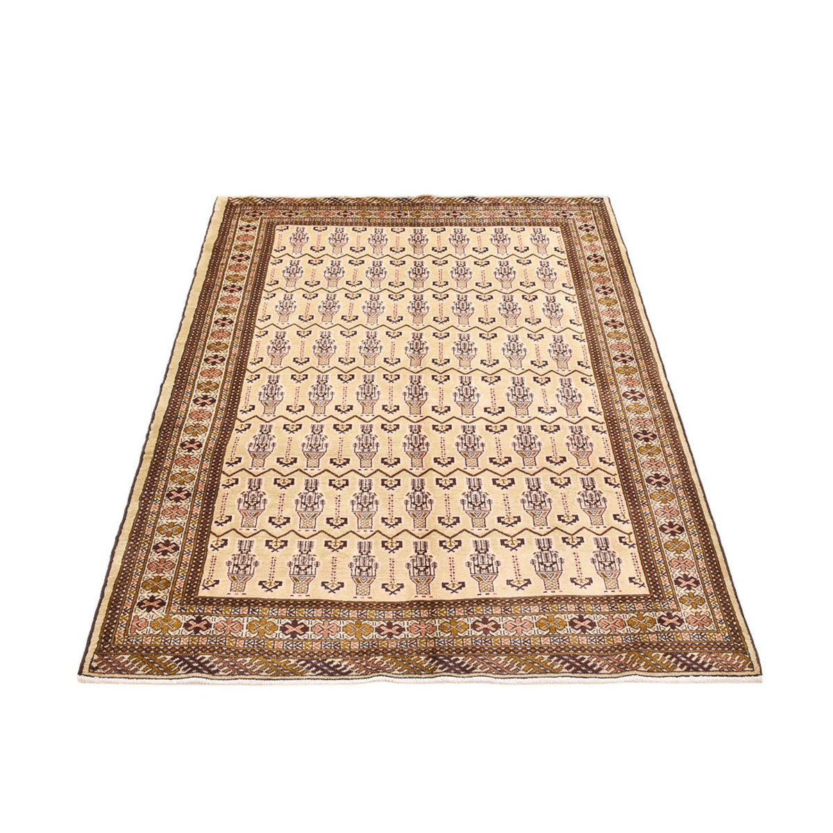 Turkaman tapijt - 213 x 146 cm - licht beige