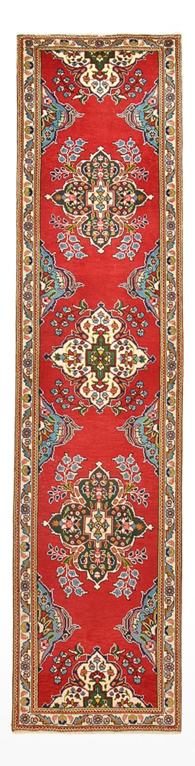 Loper Perzisch tapijt - Tabriz - 341 x 85 cm - rood