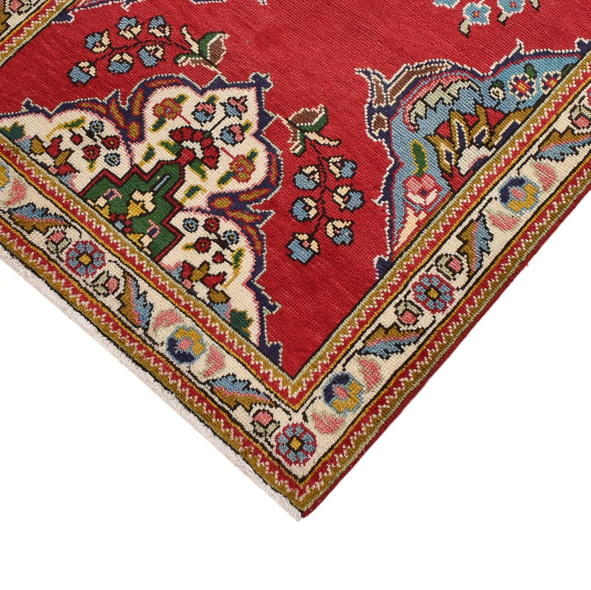 Loper Perzisch tapijt - Tabriz - 341 x 85 cm - rood