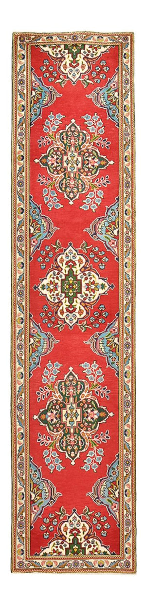 Loper Perzisch tapijt - Tabriz - 343 x 80 cm - rood