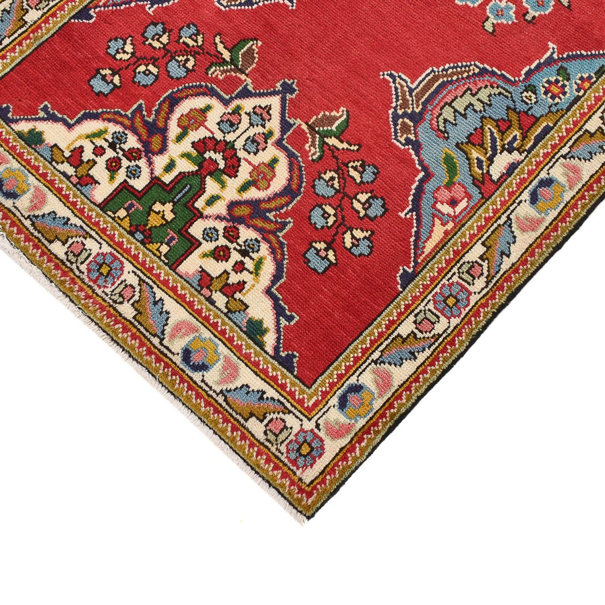 Loper Perzisch tapijt - Tabriz - 343 x 80 cm - rood