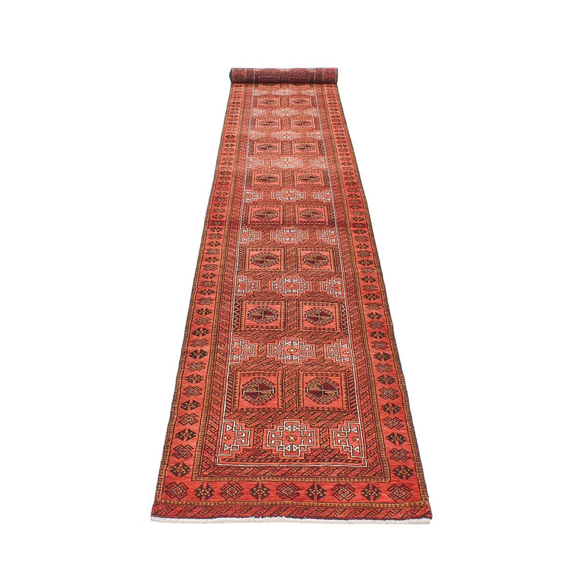 Loper Baluch tapijt - 573 x 86 cm - roest