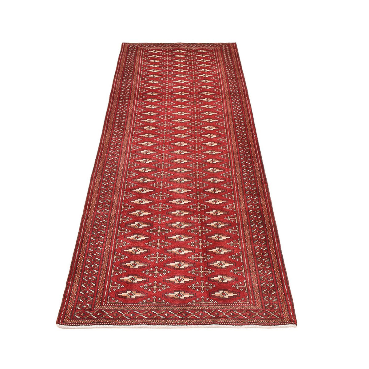 Loper Turkaman tapijt - 274 x 96 cm - rood