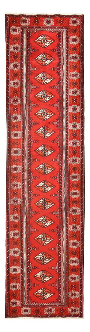 Loper Turkaman tapijt - 353 x 89 cm - rood