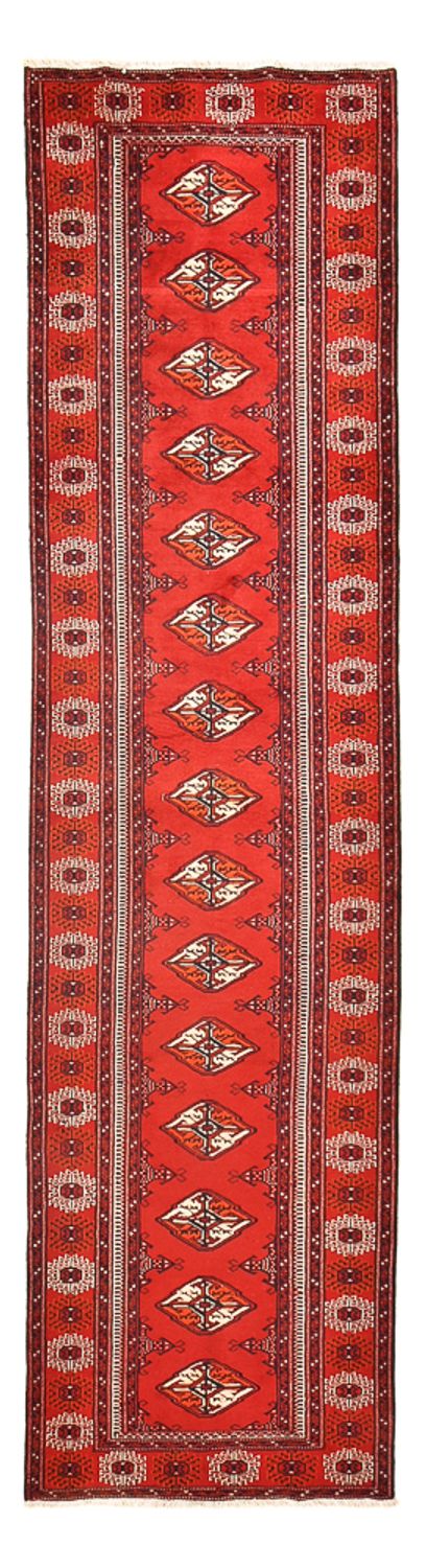 Loper Turkaman tapijt - 353 x 89 cm - rood