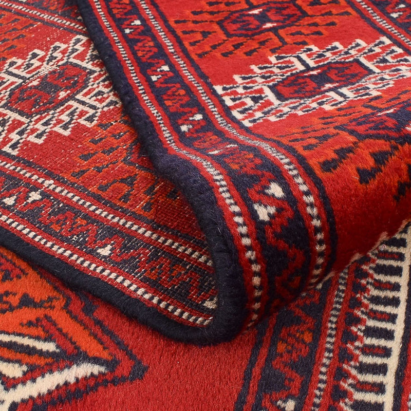 Loper Turkaman tapijt - 353 x 89 cm - rood