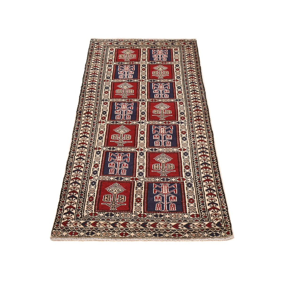 Loper Turkaman tapijt - 190 x 78 cm - veelkleurig