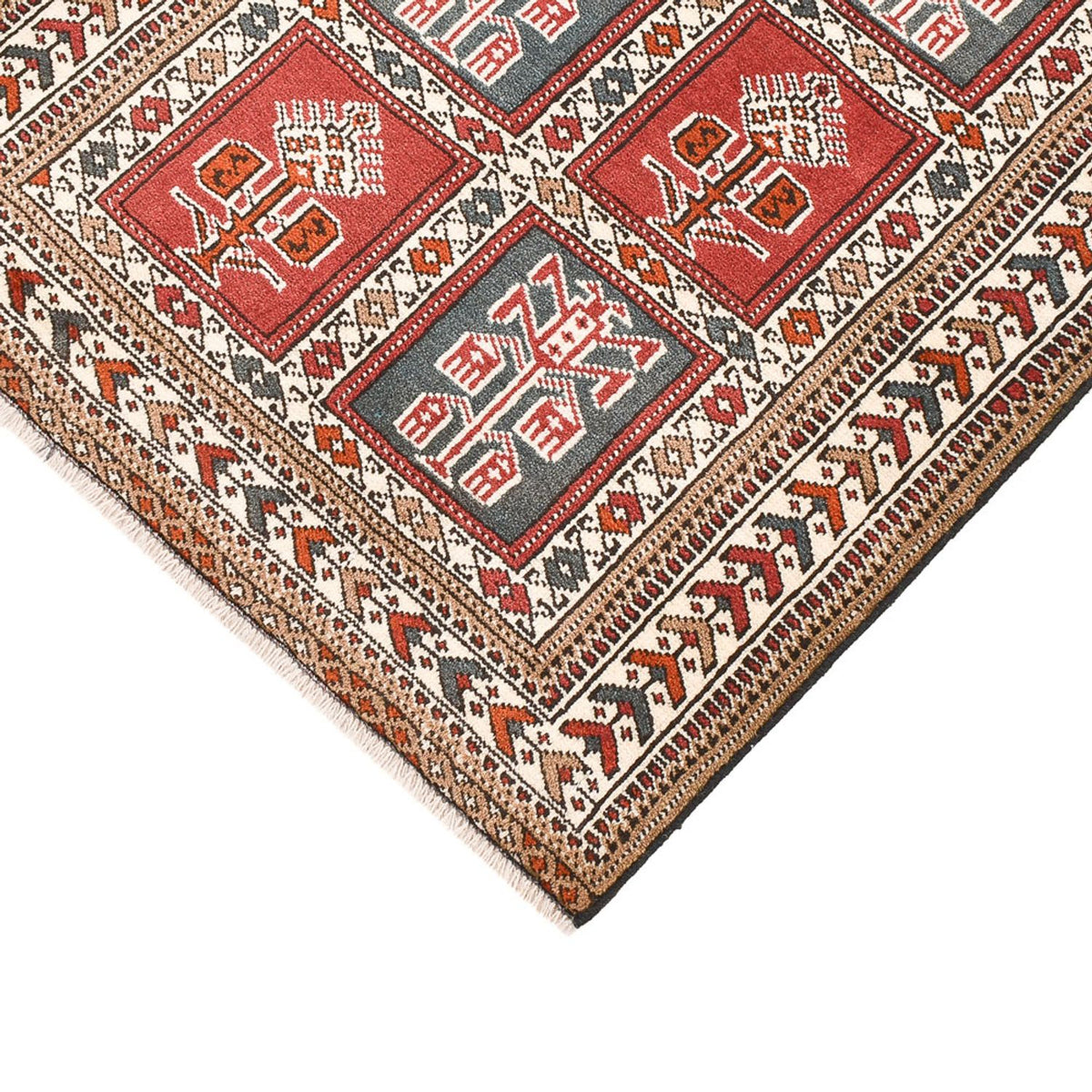 Loper Turkaman tapijt - 186 x 76 cm - veelkleurig