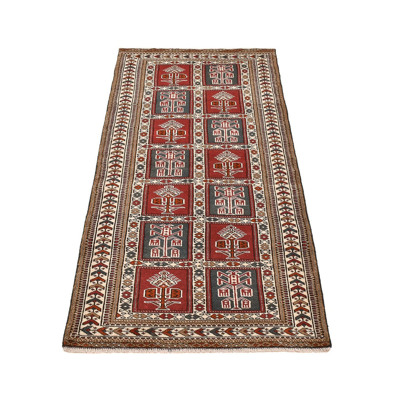 Loper Turkaman tapijt - 186 x 76 cm - veelkleurig