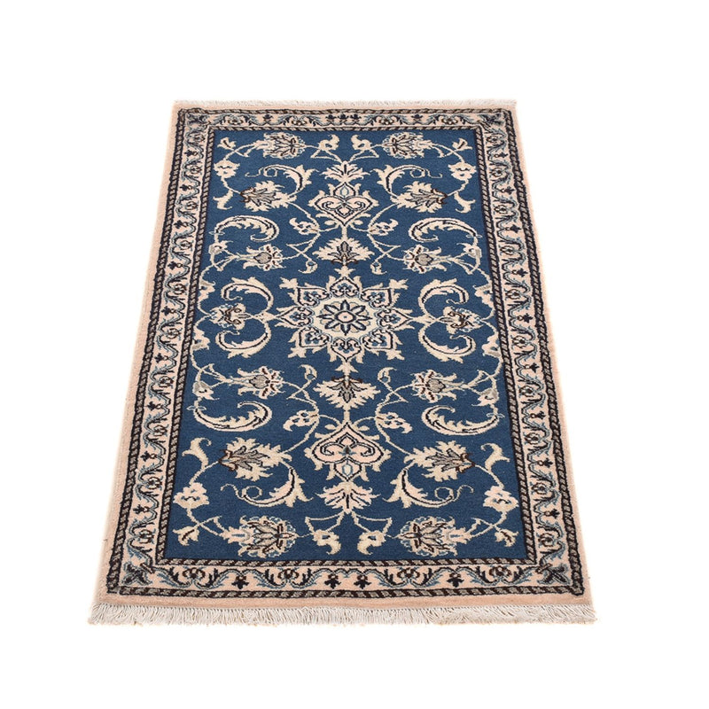 Perzisch tapijt - Nain - 133 x 70 cm - benzine blauw