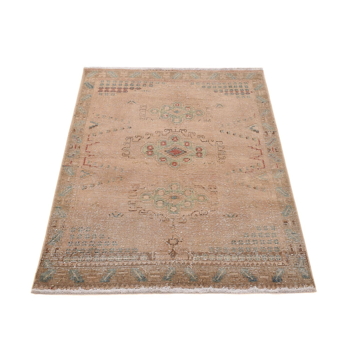 Vintage tapijt - 152 x 103 cm - donker beige