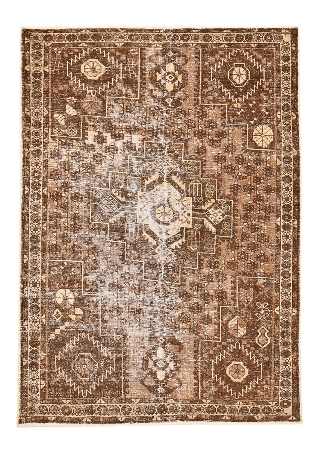 Vintage tapijt - 175 x 122 cm - donker beige