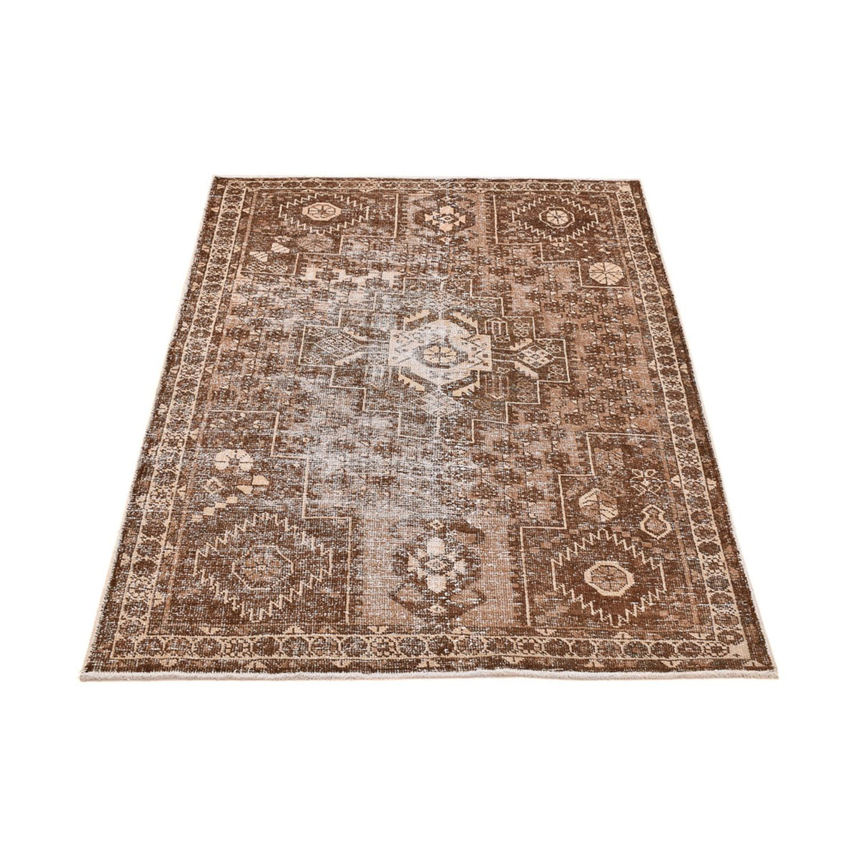 Vintage tapijt - 175 x 122 cm - donker beige