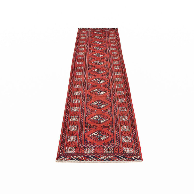 Loper Turkaman tapijt - 291 x 73 cm - rood
