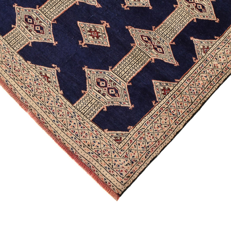 Turkaman tapijt - 173 x 120 cm - donkerblauw