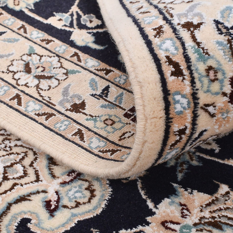 Loper Perzisch tapijt - Nain - Koninklijk - 275 x 90 cm - donkerblauw