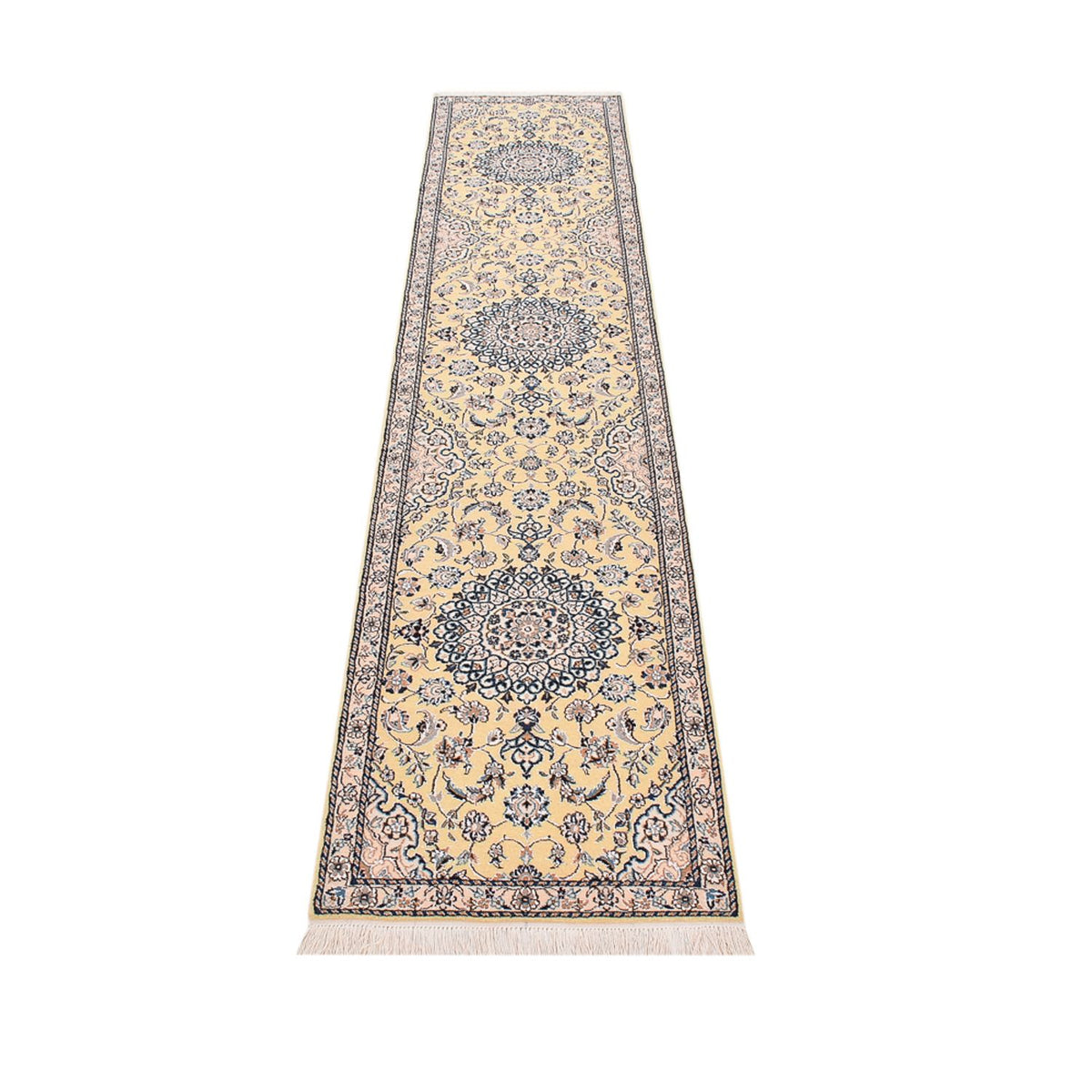 Loper Perzisch tapijt - Nain - Koninklijk - 309 x 61 cm - beige