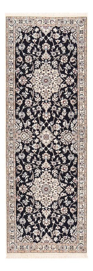 Loper Perzisch tapijt - Nain - Koninklijk - 213 x 72 cm - donkerblauw