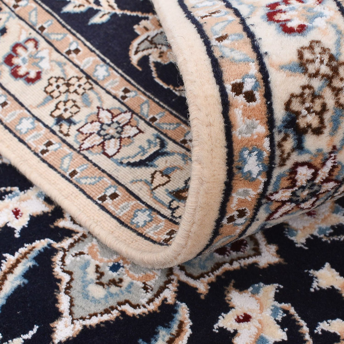 Loper Perzisch tapijt - Nain - Koninklijk - 220 x 72 cm - donkerblauw