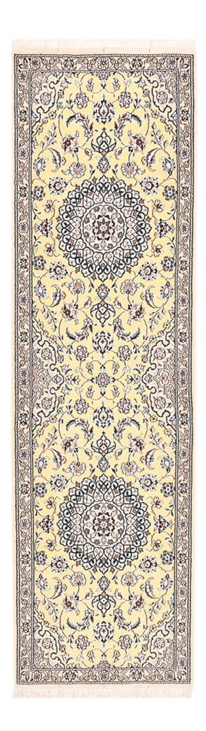 Loper Perzisch tapijt - Nain - Koninklijk - 204 x 60 cm - beige