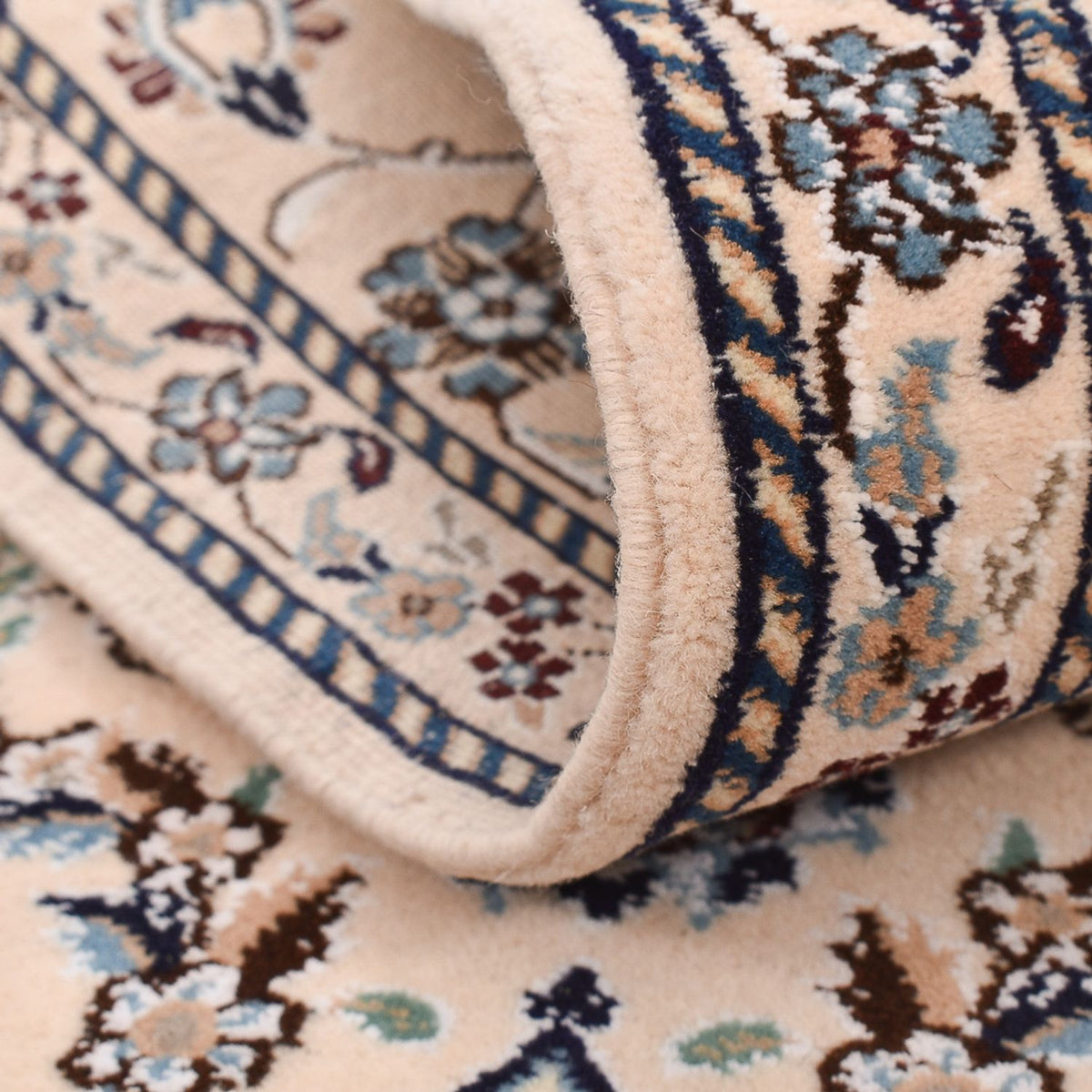 Loper Perzisch tapijt - Nain - Koninklijk - 200 x 62 cm - crème