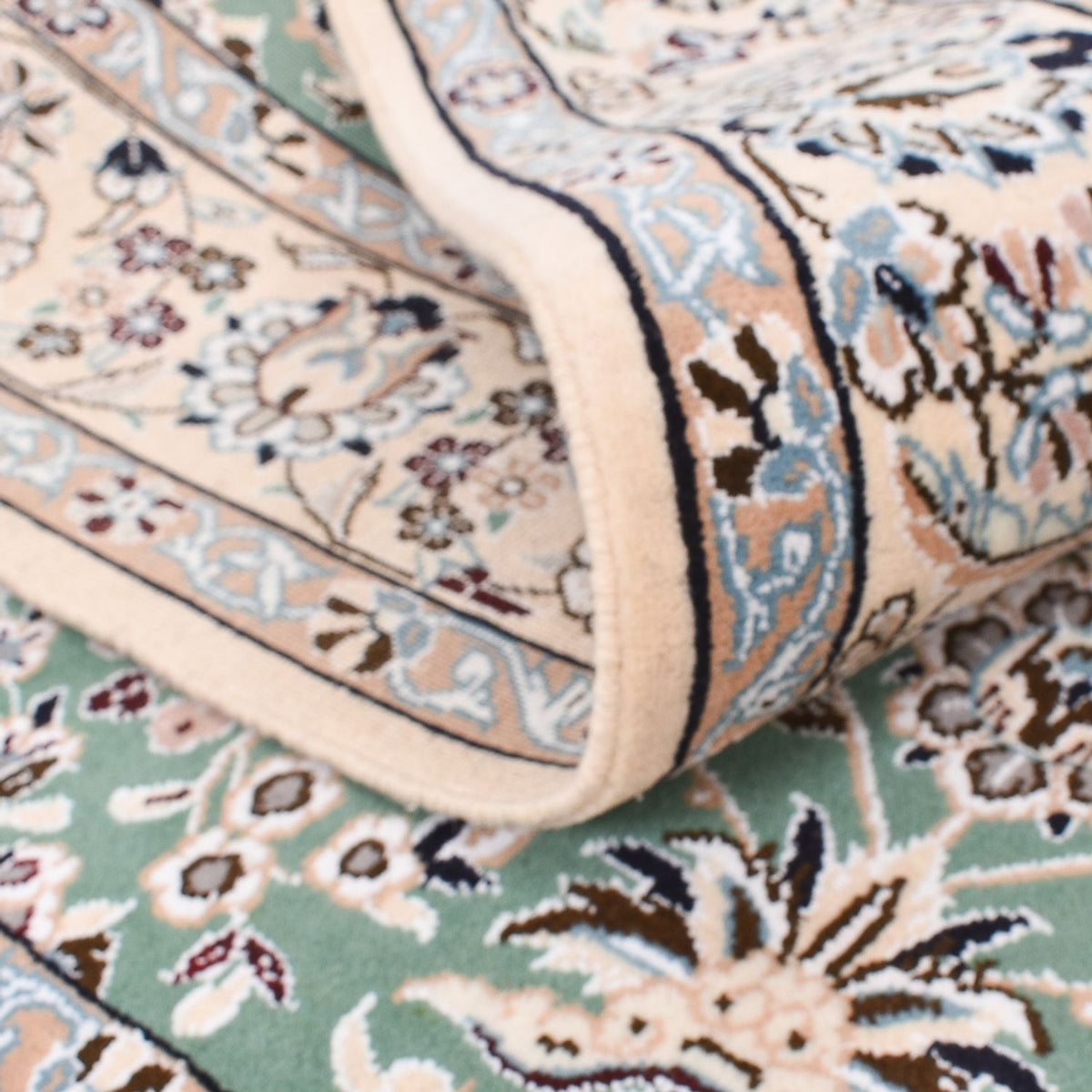 Perzisch tapijt - Nain - Koninklijk vierkant  - 152 x 149 cm - lichtgroen