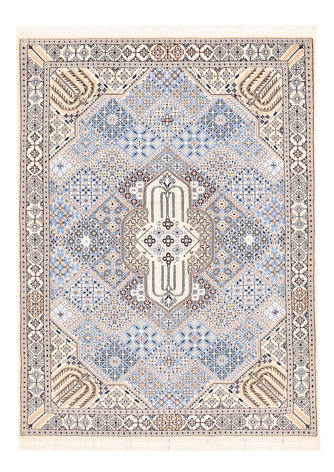 Perzisch tapijt - Nain - Koninklijk - 195 x 137 cm - lichtblauw