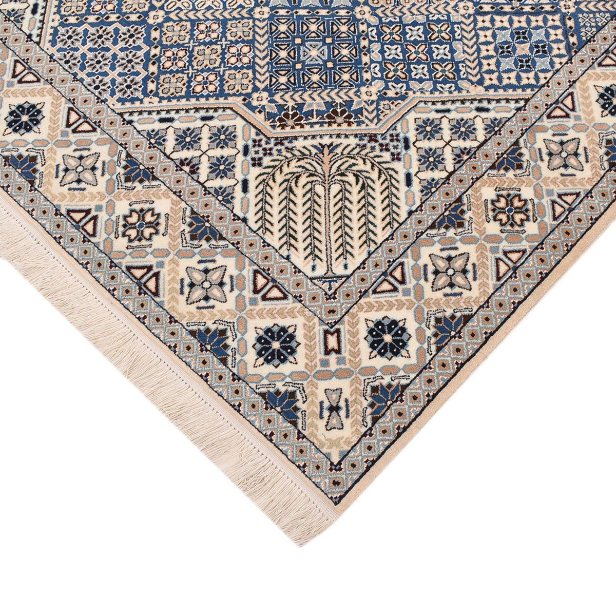 Perzisch tapijt - Nain - Koninklijk - 219 x 155 cm - lichtblauw