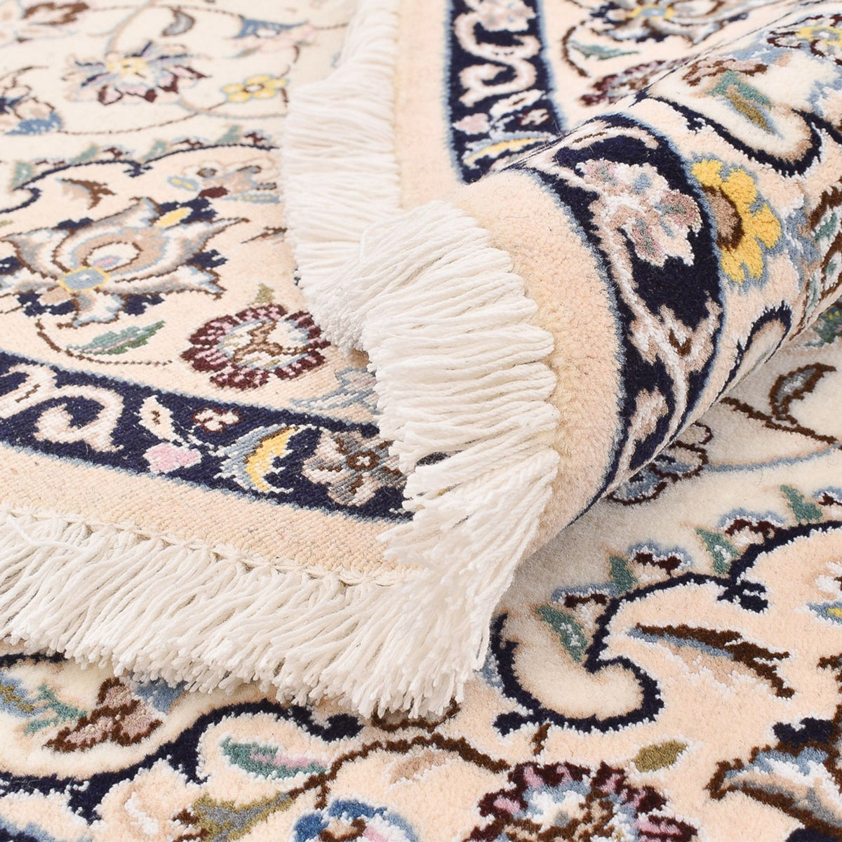 Perzisch tapijt - Nain - Koninklijk rond  - 152 x 152 cm - crème