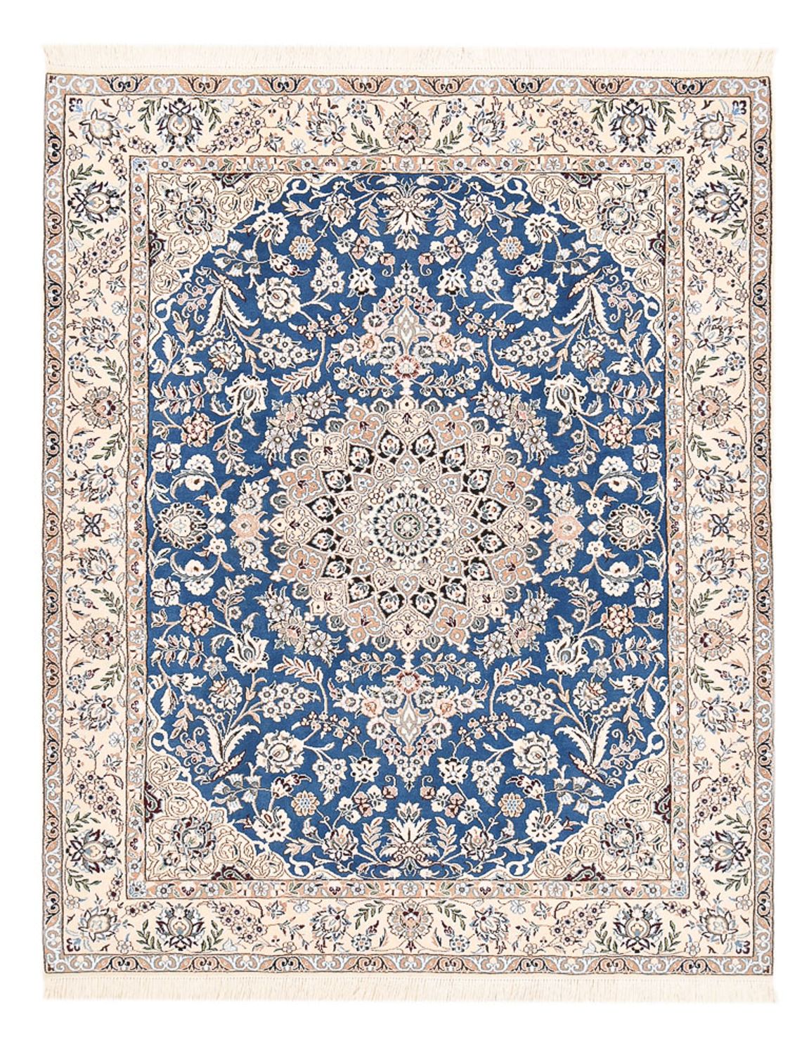 Perzisch tapijt - Nain - Koninklijk - 201 x 155 cm - blauw