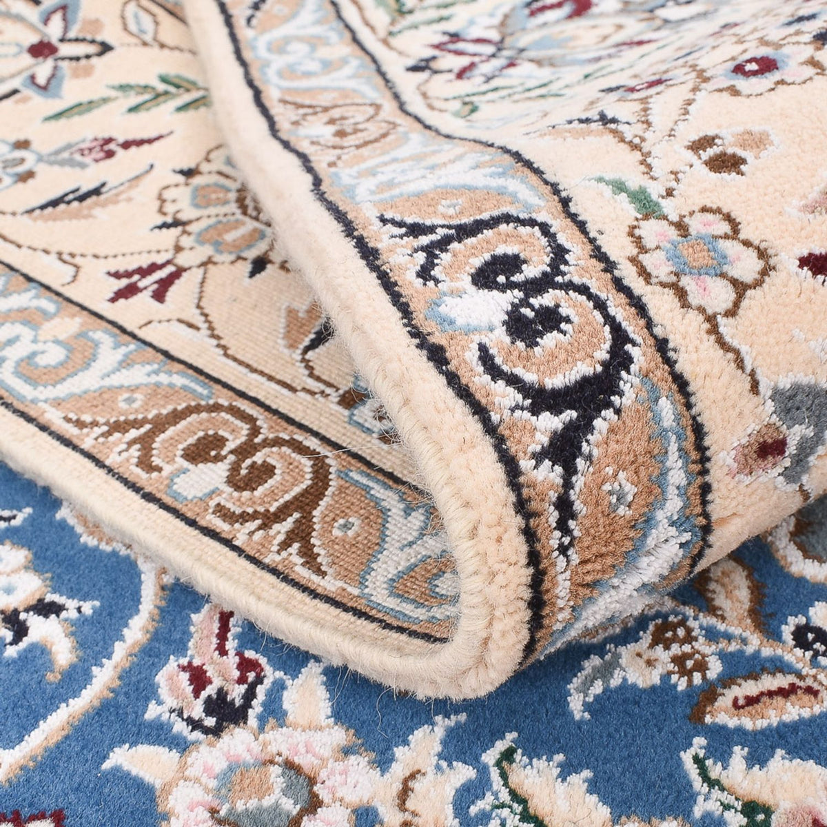 Perzisch tapijt - Nain - Koninklijk - 201 x 155 cm - blauw