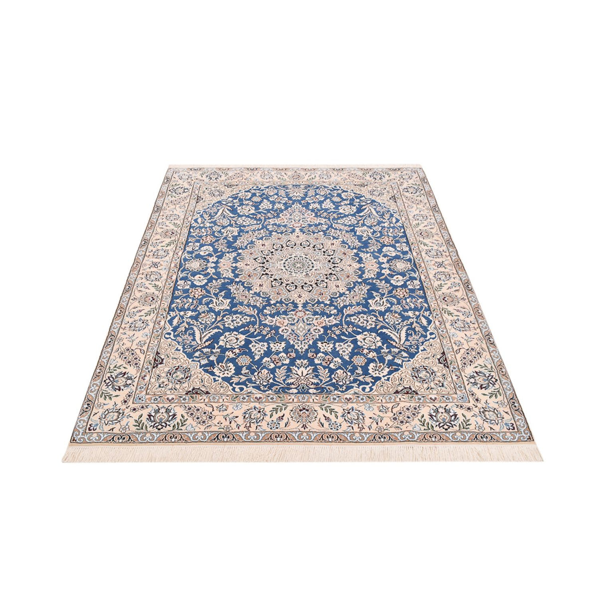 Perzisch tapijt - Nain - Koninklijk - 201 x 155 cm - blauw
