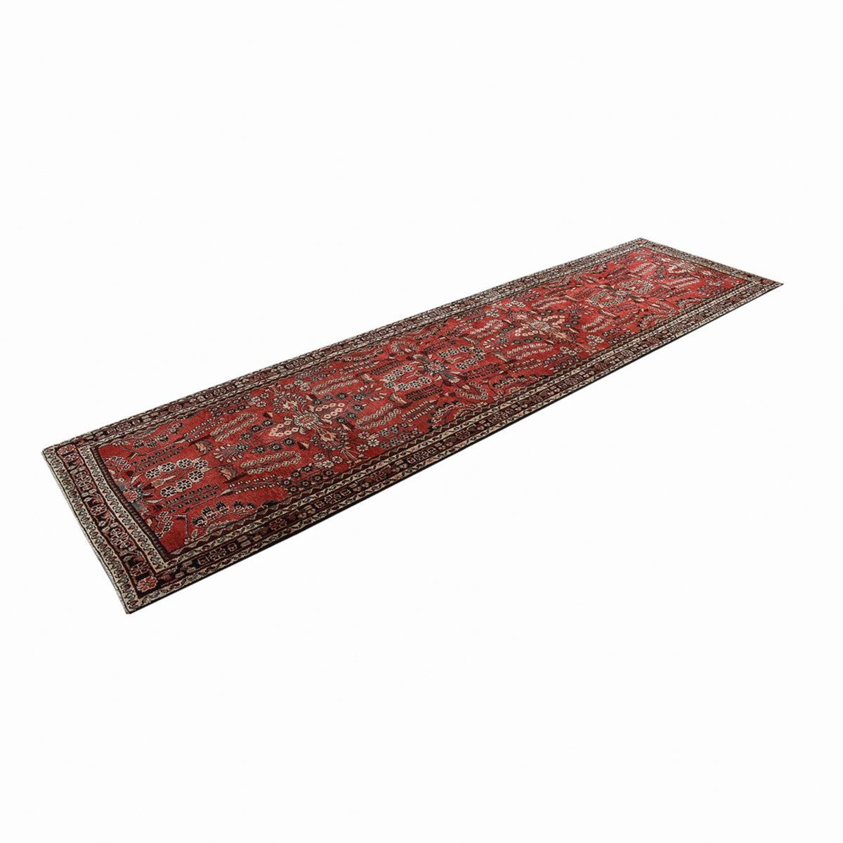 Loper Perzisch tapijt - Tabriz - 398 x 110 cm - rood