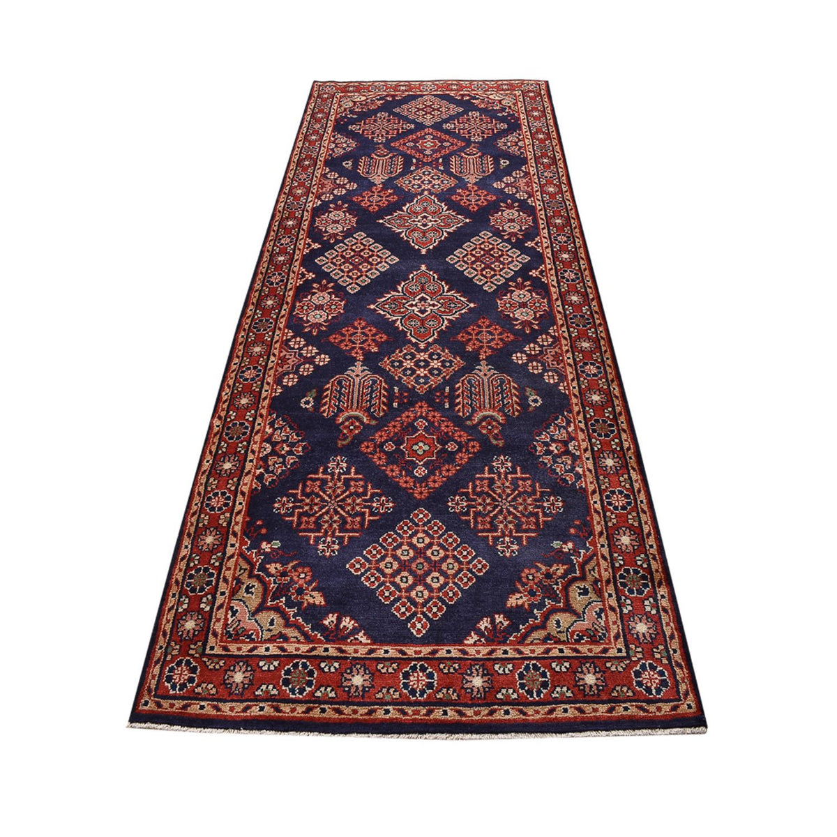 Loper Perzisch Tapijt - Nomadisch - 329 x 115 cm - donkerblauw