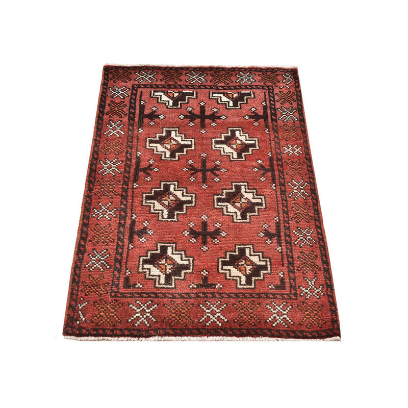 Turkaman tapijt - 100 x 58 cm - licht rood