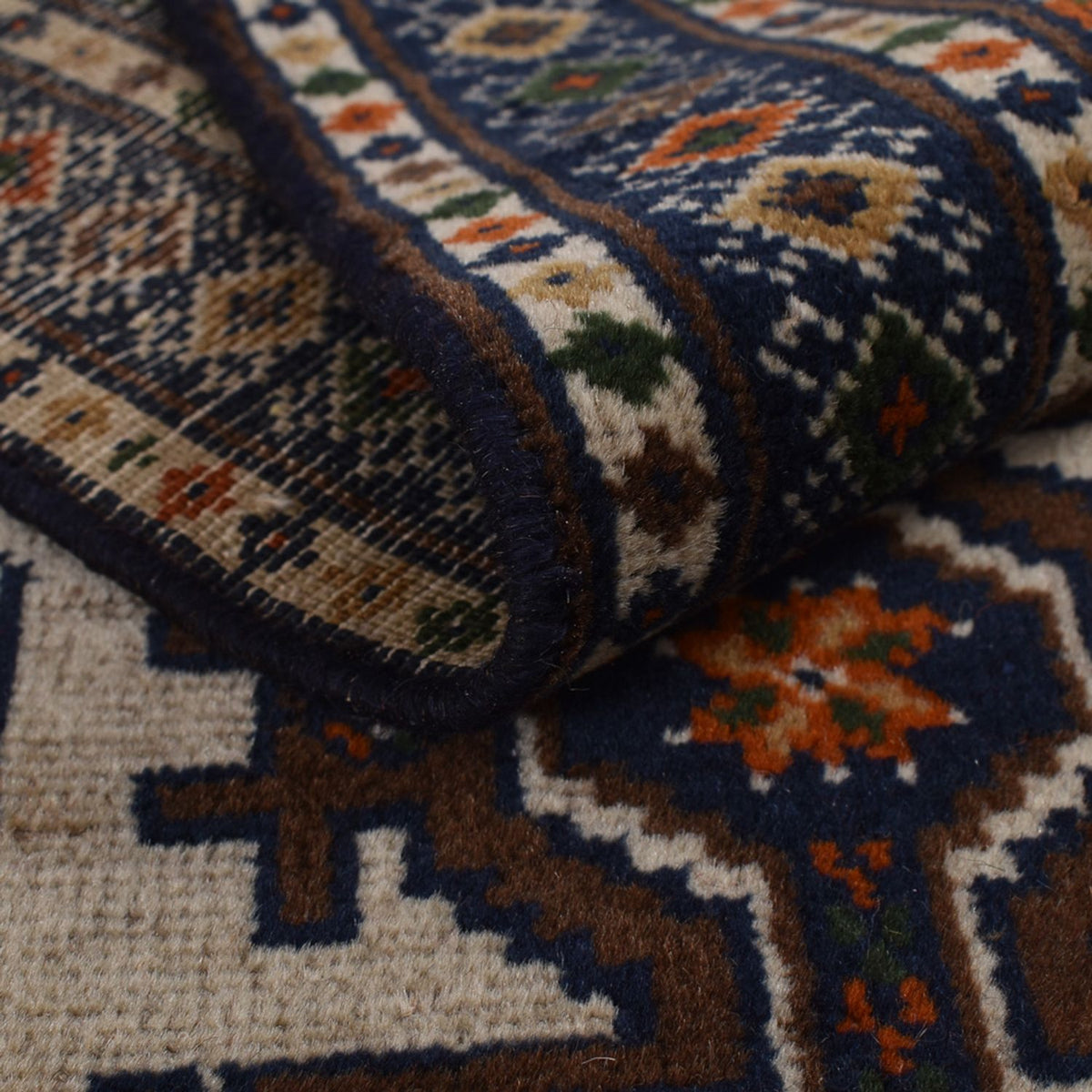 Loper Turkaman tapijt - 366 x 79 cm - donker beige