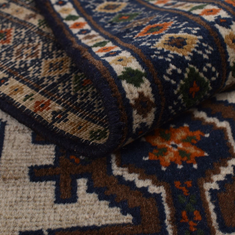 Loper Turkaman tapijt - 366 x 79 cm - donker beige