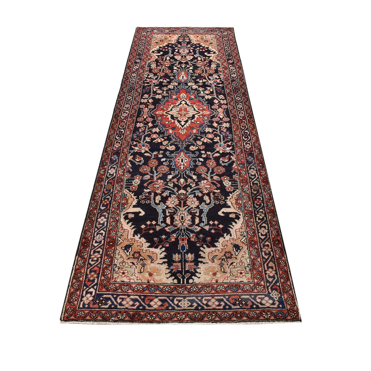 Loper Perzisch Tapijt - Nomadisch - 322 x 102 cm - donkerblauw