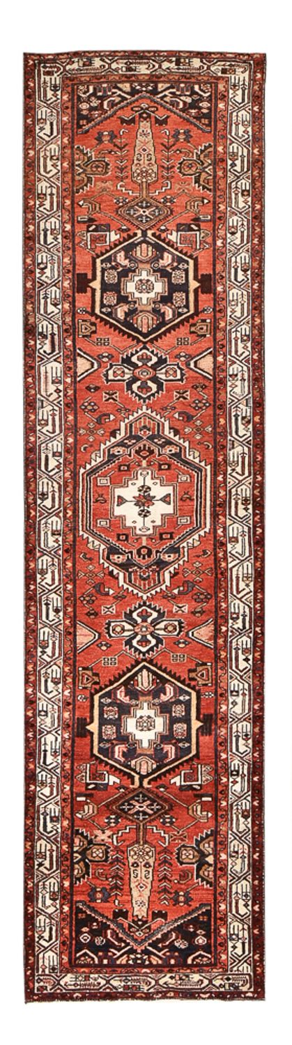 Loper Perzisch tapijt - Bijar - 406 x 100 cm - terracotta