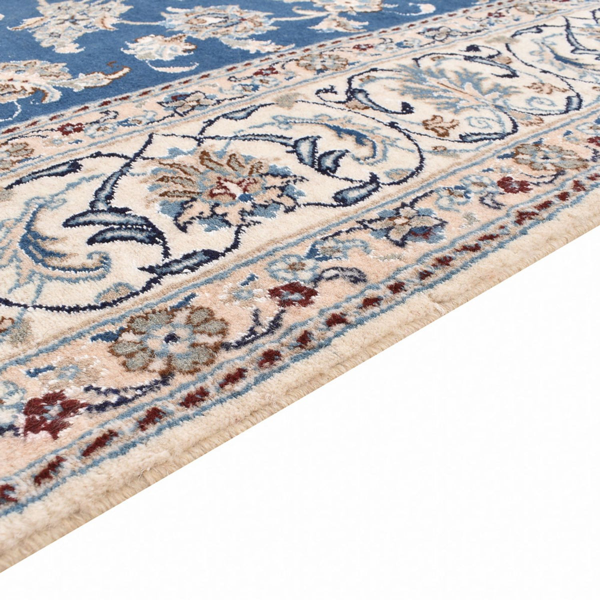 Perzisch tapijt - Nain - 300 x 196 cm - benzine blauw